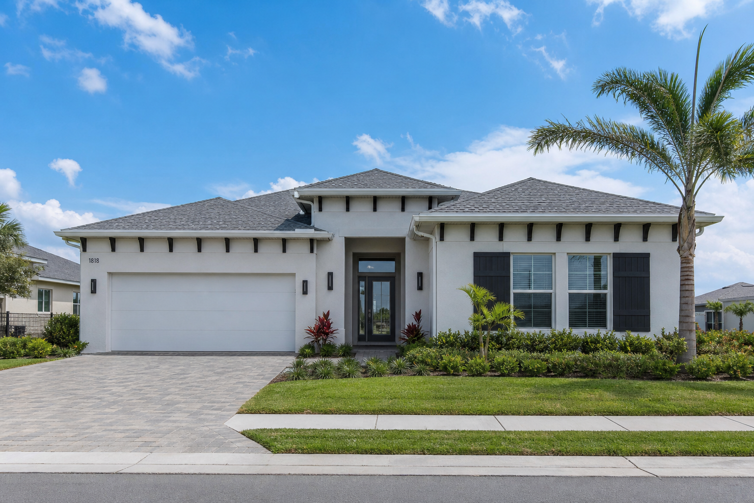 Home exterior with windows photographed on site